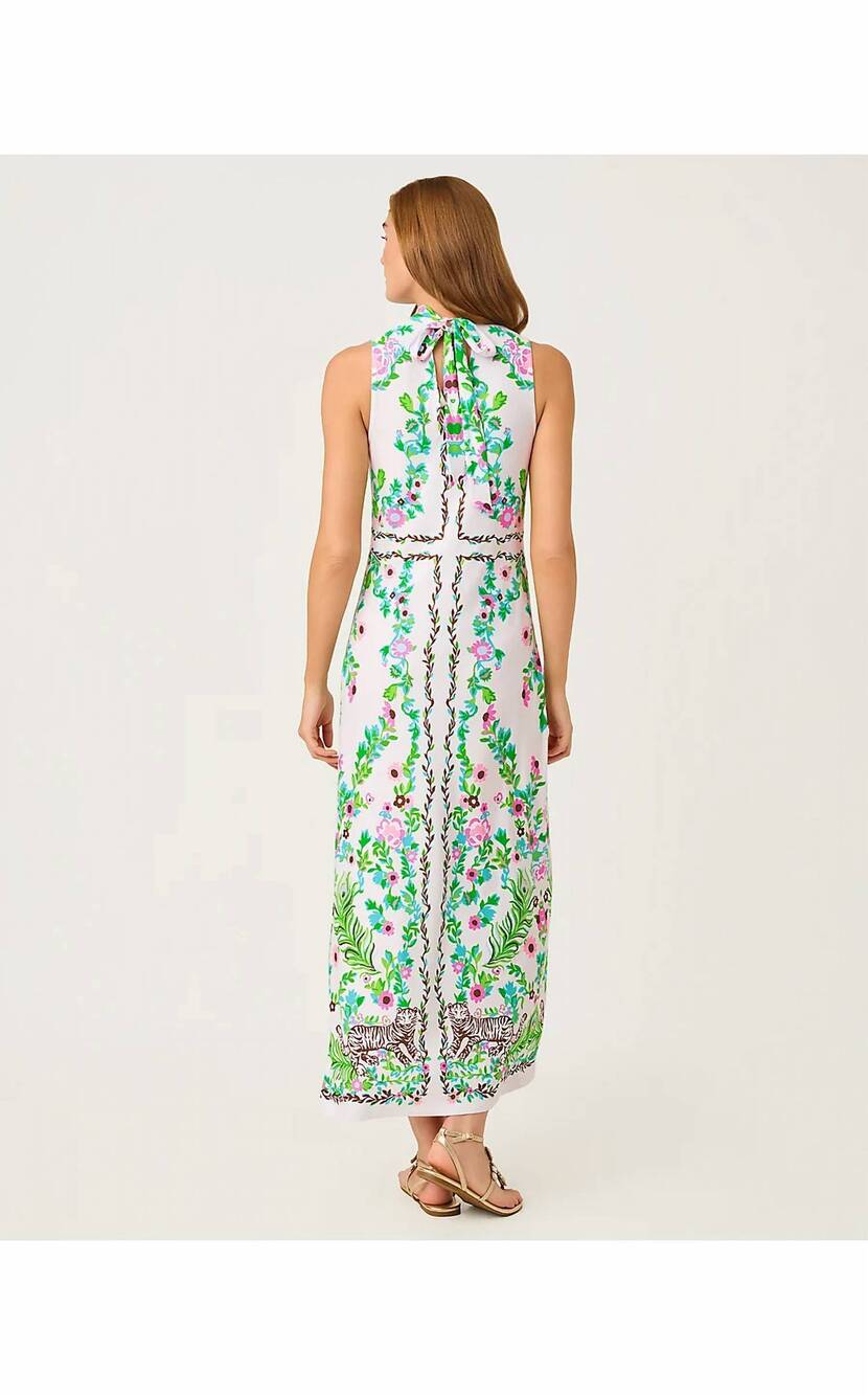 NEW LILLY PULITZER wellington maxi dress in resort white royal zoo engineered - Picture 4 of 7